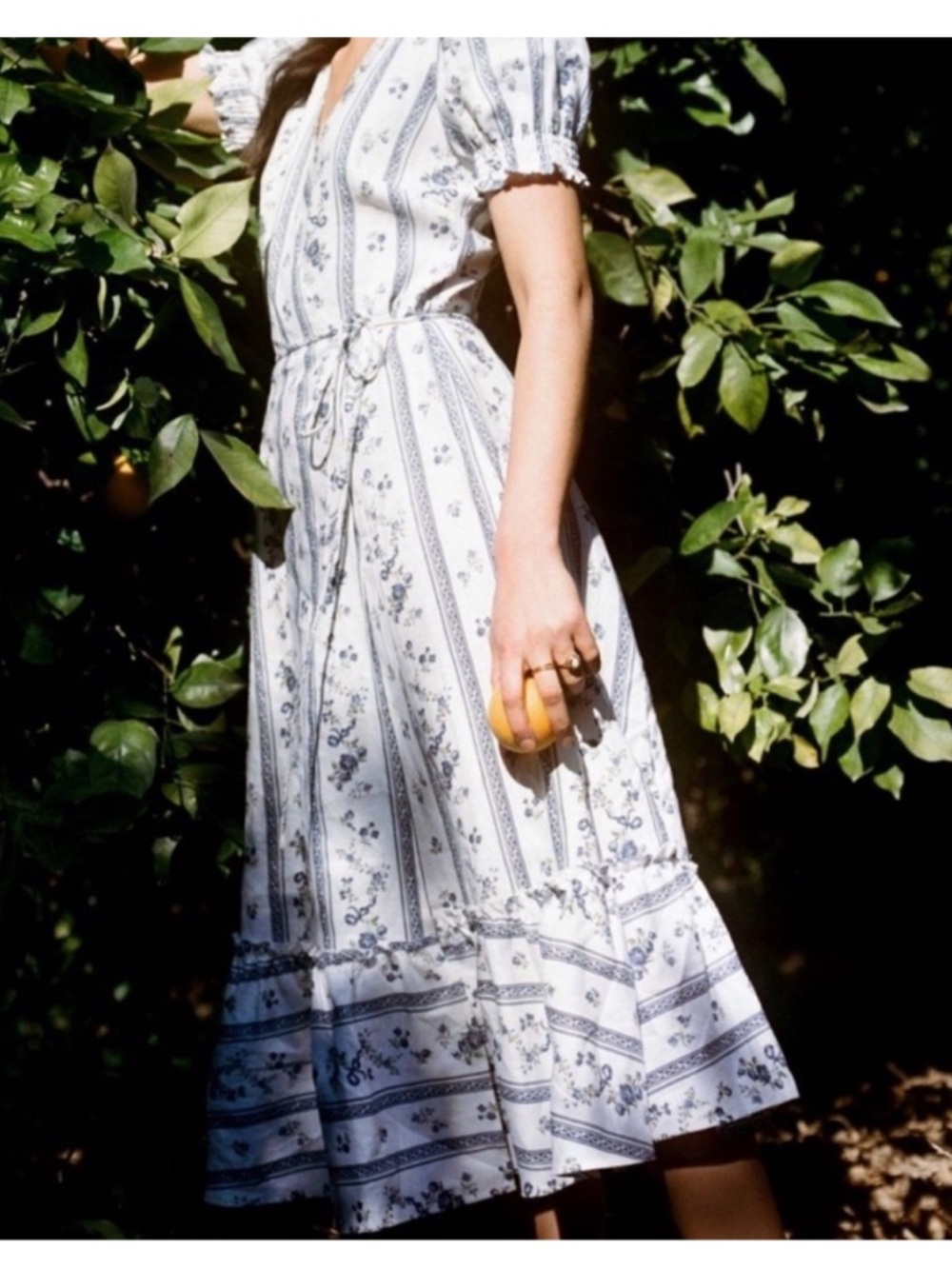 New: Reformation Veronika Midi Dress in Roquefort (Sz: Med) - Picture 4 of 7